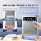Frizzlife Air Dehumidifier, 135oz Water Tank W/Purifying Function, Quiet Small Dehumidifiers With Sleep Mode For Home, Bedroom, Bathroom, Basement W/Auto Shut Off, 7 Colors LED Light, Gray