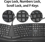 Kensington Pro Fit Ergonomic Wired Keyboard- Black (K75400US)