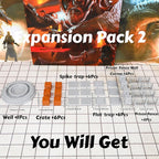 Dungeon Walls 40pcs 28mm Miniature RPG Terrain Modular System DND Building Accessories for Tabletop Role Playing Scenes, Gift of Christmas Halloween for DM (Expansion Pack 2)