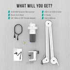 FIFINE Podcast XLR/USB Microphone Kit, Studio Dynamic Vocal Mic for Recording, Streaming, Voice-Over, PC Microphone with Boom Arm with Mute, Headphone Monitoring, Metal-AmpliTank K688T White