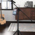 Amazon Basics Adjustable Tablet/iPad Mic Stand Holder for Music Performance, Black