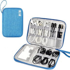 SELLYFELLY Travel Electronics Organizer Portable Cable Organizer Bag for Storage Electronic Accessories Case for Cord,Phone,Charger,Flash Drive (Sky Blue)