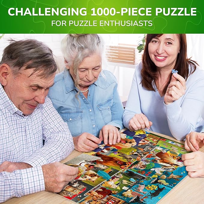 QUOKKA Jigsaw Puzzles 1000 Pieces for Adults - Puzzles for Men and Women - Funny Animals for Kids Ages 8-12 - Animals Party
