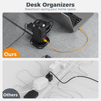 TESSAN Surge Protector Power Strip Tower with 3 USB Ports 11 Outlets, 1875W/15A, Black Extension Cord 6 Feet, 1050J Protection Desktop Charging Station for Office School Dorm Room Essentials