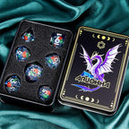 ARUOHHA Liquid Core DND Dice Set, Vampire Sharp Edged Dragons Dice Compatible with D&D RPG Role Playing Games, Resin Blood Red Polyhedral Dungeons D and D Dice with Gift Box D20 D12 D10 D8 D6 D4