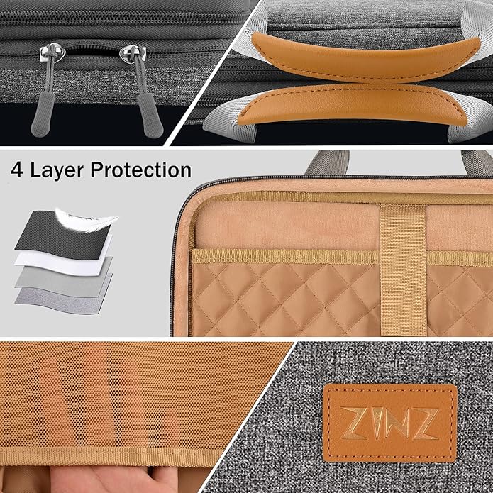 ZINZ Laptop Case Computer Sleeve Briefcase with Multi-pockets for 11.6 12.9 13 13.3 14 15 15.6 16 inch Notebooks