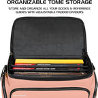 ENHANCE Collector's Edition RPG Adventurer's DnD Bag - Dragon Hide Exterior Travel RPG Bag with Tabletop Miniatures Storage Vault, Mat Holder, DnD Dice & Token Pockets, Fits 4-8 Books (Dragon Pink)