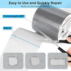 Grey Window Screen Repair Tape, 3IN X 20FT (240IN) Screen Repair Kit for Windows or Doors, Strong Adhesive Patch Kit Fiberglass Mesh Tape