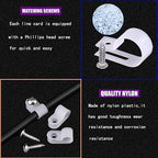 Bigtrans 300 Pcs Nylon Plastic R-Type Wire Clips with Screws 1/4" 5/16" 3/8" 1/2" 3/4" Clamps Fasteners Assortment for Cable Conduit -5 Size -White
