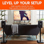 ECHOGEAR Premium Universal Floor Speaker Stands - Vibration-Absorbing MDF Design Works with Edifier, Polk, & Other Bookshelf Speakers Or Studio Monitors - Includes Sound Iso Pads & Carpet Spikes