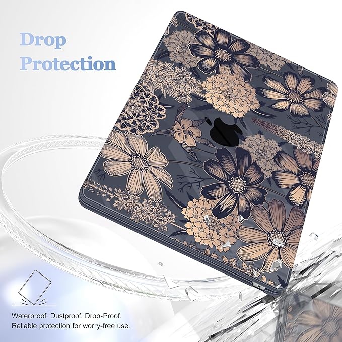 Case for MacBook Air 15 Inch 2025 2024 2023 Release M4 A3241 M3 A3114 M2 A2941, Hard Shell with Screen Protector & Keyboard Cover, Compatible with Touch ID - Spring Floral