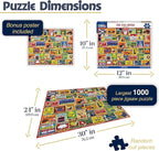 White Mountain Did You Know Fun 1000 Piece Puzzle for Adults Vintage Collage Jigsaw Puzzles for Seniors