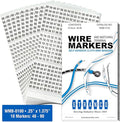 Premium Wire Marker Book for Cable Management, Vinyl-Coated, High-Tack Adhesive, Electric Panel Wire Label Stickers - 10 Pages, 1 Book, Numbered 46-90 (Pack of 1)