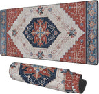 Vintage Style Rug Gaming Mouse Pad 3mm Thick Stitched Edge Waterproof Non-Slip Large Computer Keyboard Mouse Mat,Suitable for Office Entertainment Decorative Desk Pad 35.4 x 15.7 Inches