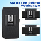 Mopaclle Nylon Cell Phone Holster for Belt, Compatible with iPhone 17 Pro Max/Air,iPhone 16 Pro Max,15 Pro Max, Galaxy S25 Plus, S24 Plus – Fits with Case On, Ideal Belt Holder for Technicians