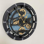 ImprovingLife The Gears Clock Desk Clock 10 inches with Real Moving Gears Convertible into Wall Clock (Aqua Green)