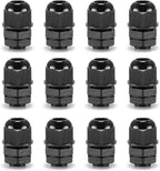QILIPSU 12pcs 1/4" NPT Cable Gland Waterproof IP68 Nylon Cable Pass Through Cord Grip Connector Strain Relief Wire Grommet