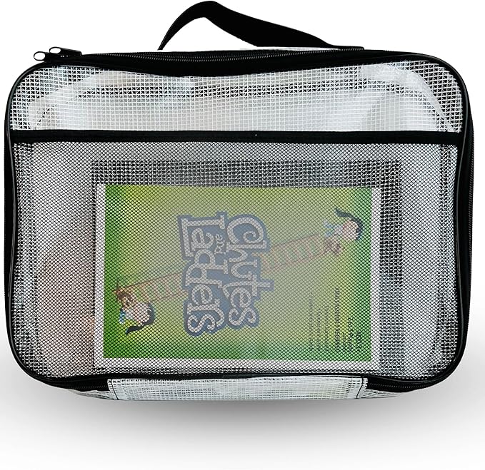 4PC Large Mesh Storage Bag for Board Games, Puzzles, Toys, Supplies, Zippered Bags for Organization Compatible with Legos and Doll Storage (4pc Mesh Bags)