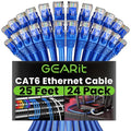 GEARit Cat 6 Ethernet Cable Pack - 24-Pack 25 ft Cat6 Ethernet Patch Cables | RJ45 Network Patch Cable, 10 Gbps Snagless Gold-Plated Connectors - Ethernet Cable Cat 6 for PC, TV, Router - Blue