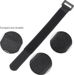 12 Pack 1 x 18 Inches Hook and Loop Reusable Fastening Cable Tie Down Straps by Wisdompro - Reusable, Durable Functional Cinch Strap to Keep Your Home, Office, Workspace from Tangled Messes of Cords