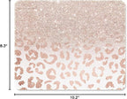 ITNRSIIET Mouse Pad with Stitched Edge Premium Textured Smooth Precise Operation Waterproof Washable Non-Slip Rubber Base Desktop Protection Mat, 10.2×8.3×0.12 inches, Rose Gold Leopard Print