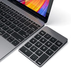 Satechi Slim Aluminum Bluetooth Keypad, Wireless Number Pad with 18 Keys, Micro USB Rechargeable Numpad, External Number Pad for MacBook Air/Pro M4, iPad Air/Pro M4/M3, iMac, PC - Space Gray