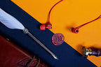 LUDOS Ultra Wired Earbuds in-Ear Headphones, 5 Years Warranty, Earphones with Microphone, Noise Isolating Ear Buds, Memory Foam for iPhone, Samsung, School Students, Kids, Women, Small Ears - Red