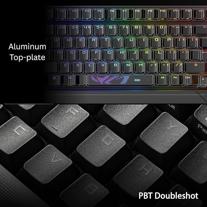 ASUS ROG Strix Scope II 96 Wireless Gaming Keyboard, Tri-Mode Connection, Dampening Foam & Switch-Dampening Pads, Hot-Swappable Pre-lubed ROG NX Storm Switches, PBT Keycaps, RGB-Black