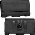 BECPLT Nylon Belt Holster Case Cell Phone Pouch Belt Holder Phone Holster Cover with Clip - Compatible with iPhone 13 Mini, 12 Mini, SE 2020, 8, 7, 6, 6S, Galaxy S10e, S7, J5 (Black)
