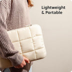 U Brands Nylon Puffer Zipping Medium Laptop Sleeve, 9.75" x 13", Computer Accessories, Laptop Bag for MacBook Pro, MacBook Air, Chromebook, HP Computer, Sand Beige