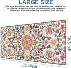 Elegant Carpet Gaming Mouse Pad 3mm Thick Stitched Edge Waterproof Non-Slip Large Computer Keyboard Mouse Mat,Suitable for Office Entertainment Decorative Desk Pad 35.4 x 15.7 Inches