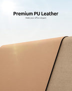 YSAGi Leather Desk Pad Protector, Office Mat, Large Mouse Pad, Non-Slip PU Blotter, Laptop Waterproof Writing for and Home (23.6" x 13.8", Khaki)