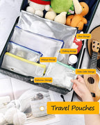 SUNEE Multisize Mesh Zipper Pouch (6 Colors, 30 Packs), Mesh Bags with Zipper for School Office Supplies, Puzzles & Games, Accessories, Waterproof Zipper Pouches for Organizing