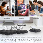 Qloud Cloud Wrist Rest Keyboard Wrist Rest for Computer Keyboard Pad, Cloud Keyboard Wrist Rest, Wrist Pad for Keyboard, Memory Foam, Non Slip Base, Comes with Mouse Pad - Light Blue