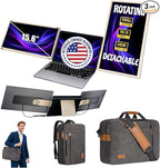 ELK 15.6" Dual Laptop Screen Extender - Laptop Bag & Cleaning Kit Included - FHD 1080P IPS - Detachable & Adjustable Monitor Extender - with Speakers - Compatible with Mac/Android/Win