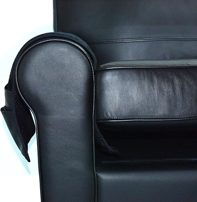 Wanty Velvet Sofa Couch Chair Armrest Soft Caddy Organizer Holder for Remote Control, Cell Phone, Book, Pencil (Black)