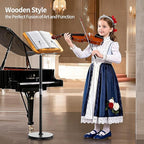 NAMON 2 in 1 Dual-use Music Stand & Desktop Book Stand, 100% Solid Wood, Height Adjustable from 16.5" to 51", Big Panel 16.5" * 11.8" with Page Paper Clip for Sheet Music (Dual Use Without T-Shape)