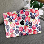 MEEgoodo for MacBook Air 13.3 inch Case 2021 2020 2019 2018 A2337 M1 A2179 A1932, Laptop Shell for MacBook Air M1 with Keyboard Webcam Cover & Trackpad Film & Type C Adapter,Fresh Berries Pattern