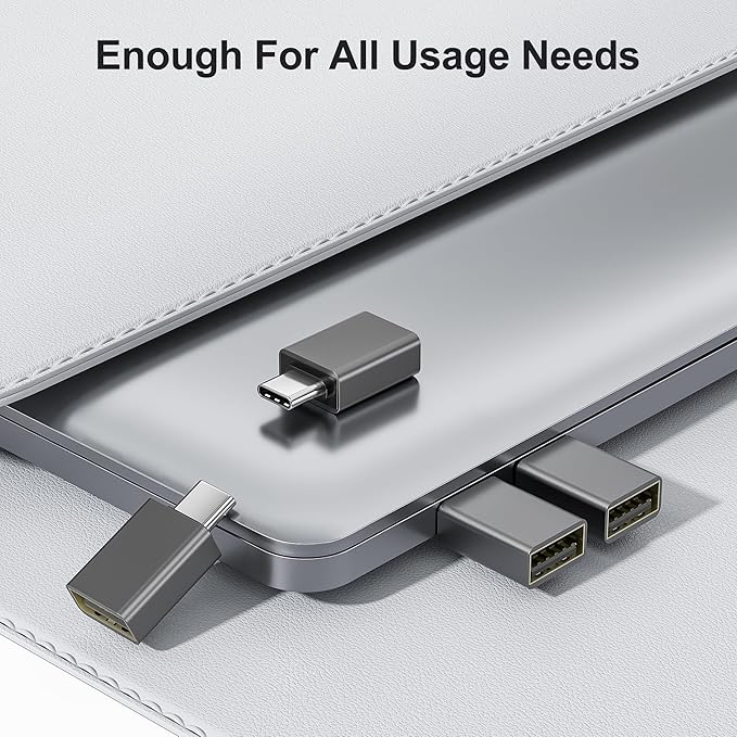 Elebase USB C to USB Adapter 4Pack,USBC Male to USB 3.0 Female MacBook Pro Air Adapter,Type C Thunderbolt 3 OTG Converter for Flash Thumb Drive,iPad mini,Mac,Apple iPhone 16 16e 15,Samsung S25 S24