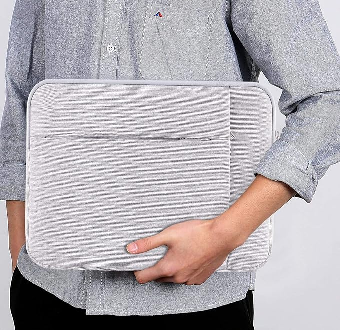 Lacdo Laptop Sleeve Case for 14-inch MacBook Pro M4/M3/M2/M1 Chips Pro Max A3112 A3401 A3185 A2992 A2918 A2779 2024-2021, Water-Resistant Computer Bag MacBook Bag Case with Accessory Pocket, Gray