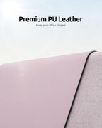 YSAGi Leather Desk Protector, Office Mat, Large Mouse Mat, Non-Slip PU Leather Blotter, Laptop Desk Mat, Waterproof Writing Pad for Office and Home (Grayish Lavender, 31.5" x 15.8")