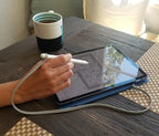ZoopLoop Grey Silicone Scratchproof 20.75in Tether for Digital Electronic Styluses (Diameter Range: 0.27-0.37in) - Secure Stylus to Tablet Case - Tablet Pencil Holder Accessory