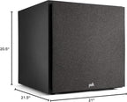 Polk Monitor XT12 Powered Sub - 12" Dynamic Balanced Woofer & 100W Class A/B Amplifier, Low-Resonance MDF Cabinet & Removable Grille, Dolby Atmos & DTS:X Compatible, Midnight Black