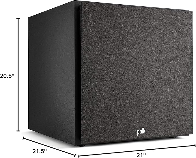 Polk Monitor XT12 Powered Sub - 12" Dynamic Balanced Woofer & 100W Class A/B Amplifier, Low-Resonance MDF Cabinet & Removable Grille, Dolby Atmos & DTS:X Compatible, Midnight Black