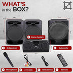 Pyle 4-Piece Bluetooth Stereo System - Mini Hi-Fi Bookshelf Stereo System with USB Recording, FM Radio and Remote Control, DVD/CD Compatibility, Perfect Stereo Shelf Systems for Home, 1000W