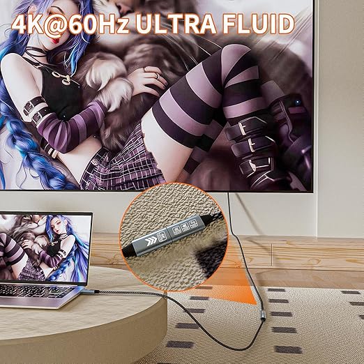 USB C Extension Cable 10FT, 20Gbps/240W USB3.2 Type C Extender Cord, 4K@60Hz Video Output Nylon Braided USB C Male to Female Extension Charging Cable Compatibility with Thunderbolt 4/3