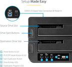 StarTech.com Standalone Hard Drive Duplicator, External Dual Bay HDD/SSD Cloner/Copier, USB to SATA III Docking Station
