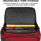 ENHANCE DND Bag - RPG Dungeons and Dragons Accessory Bag with Mini Storage, Mat Holder, Dice Pockets, Suitable for 4-8 Books, Red Dragon, Customizable