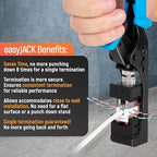 Everest easyJACK - 90° Angled Speed Termination Keystone Tool Set - with 20-Pack of RJ45 Cat6 Keystone Jacks in Orange (Slim Profile Design) - Time Saver Network Punch Down Tool Cat6