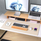 Aothia Large PU Leather Desk Pad Protector – Non-Slip Mouse Pad & Writing Mat for Office/Home, Waterproof, Easy to Clean (31.5" x 15.7", Soft Peach)